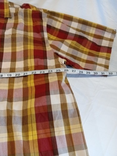 Phat Farm Red And Yellow Plaid Short Sleeve Shirt Men's Size 4XL - Picture 5 of 6