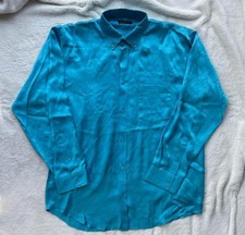 Balenciaga Blue Silk All Over Logo Button Shirt - XL - 1750 - Authentic - New