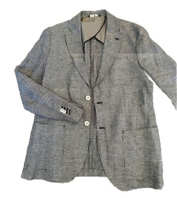 Massimo Dutti Men's 100% Linen Suit Blazer Micro Houndstooth NEW Sz 42R