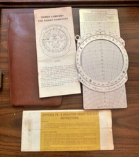 VINTAGE METAL E6B FLIGHT COMPUTER W/ MANUAL ALTITUDES , Instruc.  PV-2 Plotter