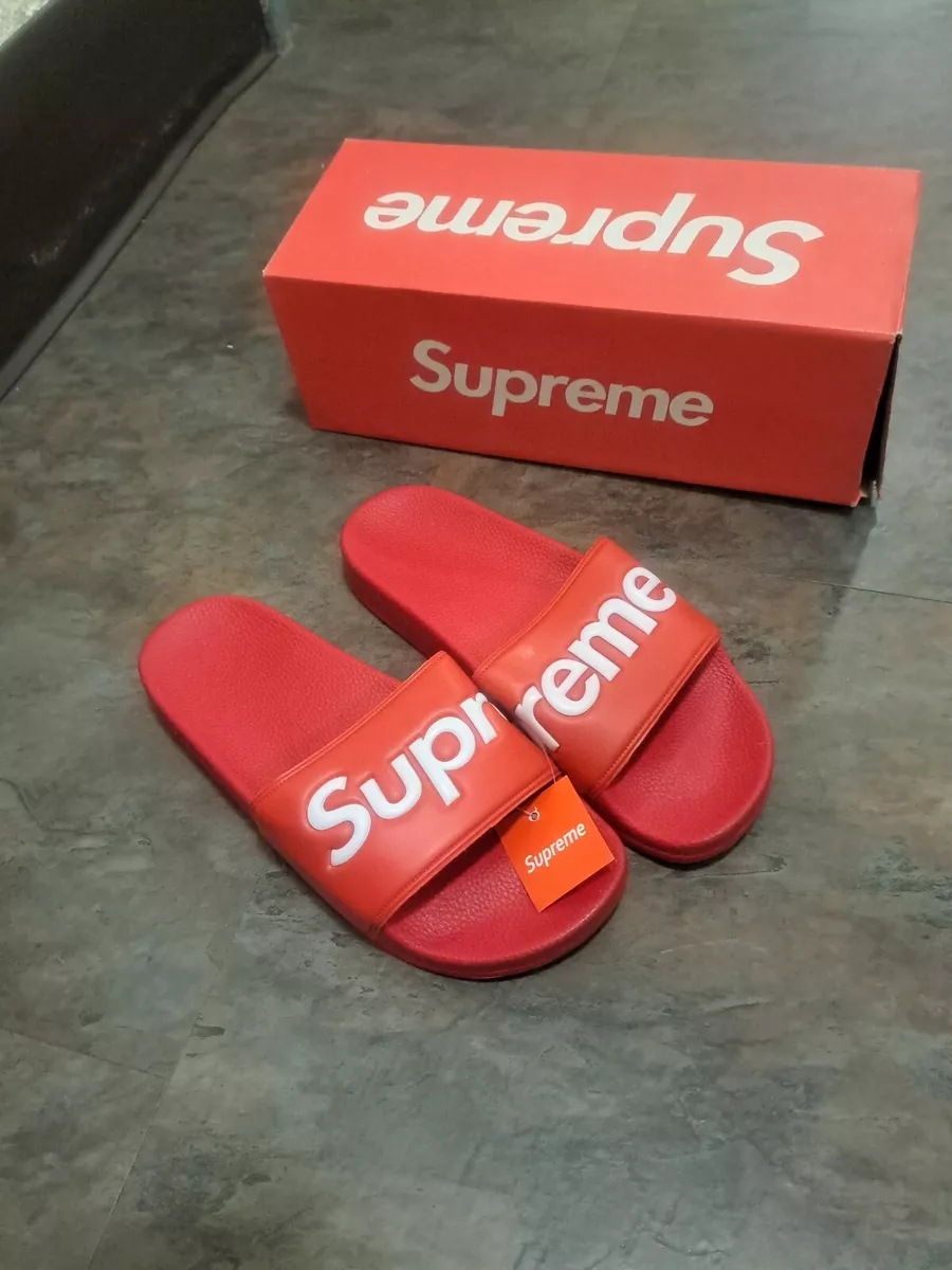 Supreme Ladies RED Slides Sandals BRAND NEW IN BOX Size 8 /39 UNWORN DEAD  STOCK