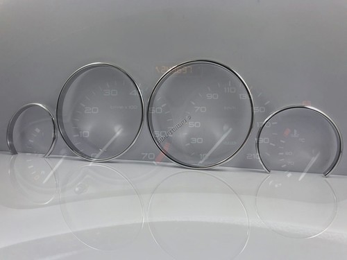 For Peugeot Partner 03-07 Polished Aluminum Chrome Dial Rings For Counter 4pcs - Bild 2 von 12