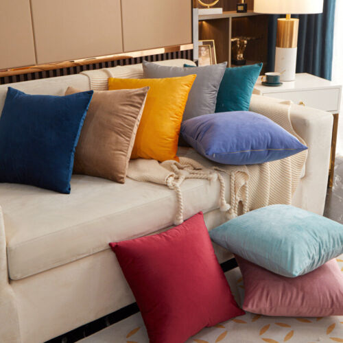 Velvet Cushion Covers  Cushions 18 x 18 , 20 x 20 Sofa Pillows Pack of 1/2/4/5/6 - 第 1/33 張圖片