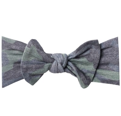 Baby Stretchy Soft Knit Headband Bow  Hunter  by Copper Pearl