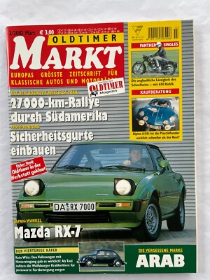 Mazda RX-7, Renault Alpine A110, VW Käfer, ARAB, Panther M100 M120, MV 350/3