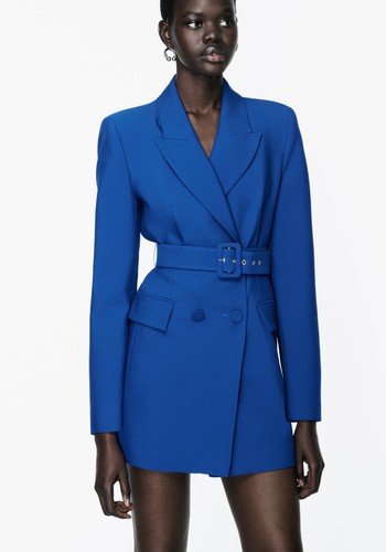 ZARA size S WOMAN $109 LONG BELTED BLAZER-STYLE DRESS 8165/642 NWT - Picture 10 of 16