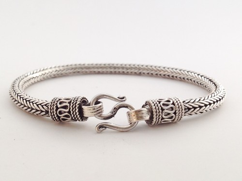 BALI NAGA TULANG WEAVE CHAIN LINK STERLING SILVER 925 MENS JEWELRY BRACELET - 第 2/3 張圖片