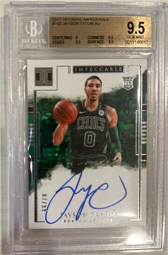 2017-18 Jayson Tatum Impeccable Auto RC- BGS 9.5 Gem Mint w/10 auto... #7/99