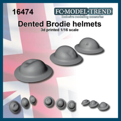FC Model Trend 1/16 WWII British Dented Broddie Helmets