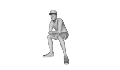 Printle L Homme 1294 Baseball Spieler Mann Sitzender Figur für Dioramen Zug Sets