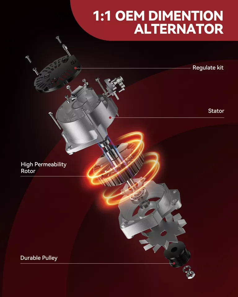 Alternator For Ford E-150 E-250 E-350 2004-2008 Crown Victoria Thunderbird 7764 Foto 4 de 4