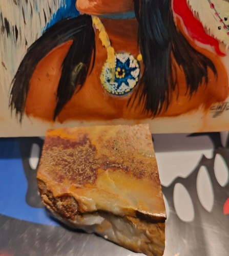 Vintage rare granite stone Shape Indian Chief Wolf / Headdress Sculpture Figure - Picture 6 of 8