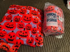 The Big One Jack O Lantern Halloween Fleece Throw Blanket Lot Of 2 New And NWT