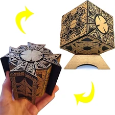Detachable Hellraiser Puzzle Box with Base - Functional Lock Puzzle
