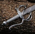 Marvelous Handmade Damascus Steel Medieval / Rapier Sword With Leather Sheath.