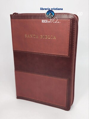 Biblia Letra Grande 12 Puntos Tamaño Manual RVR, 1960 Dos Tonos Cafe Con Indice 