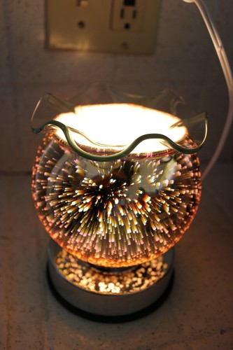 3D Corded Fireworks Touch Lamp - Globe Shaped, Beautiful design, oil warmer - Picture 2 of 5