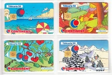 4 TELECARTE / PHONE CARD .. FRANCE 50U PACK ART SAISON CONTINENT MIX PUCE C27€
