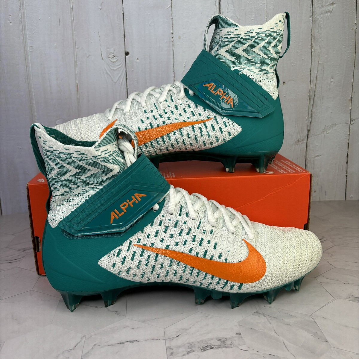 Nike Alpha Menace Elite Football Cleats Miami Dolphins Size