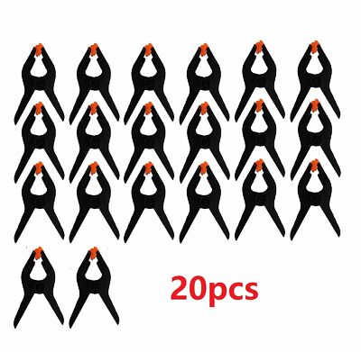 20 Pcs 3" inch Mini Plastic Spring Clamps Tips Tool Clip 1" Jaw Opening ...