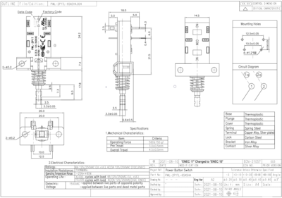 PWL-2P1TL-6SASHA PWL-2P1TL-6SASHA Netzschalter, Druckschalter 250 V/AC 6 A 2 x Aus/Ein rastend 1 St. – Electronic Schweiz