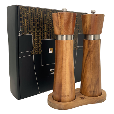 Salzmühle Mit Keramikmahlwerk – 20 Cm Hoch, Schwarz Matt, Holz – Für Frisch Gemahlenes Salz