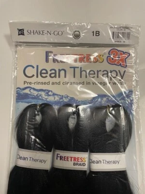 Freetress color 1B 52" Clean Therapy Pre-rinsed and cleansed in vinegar wash
