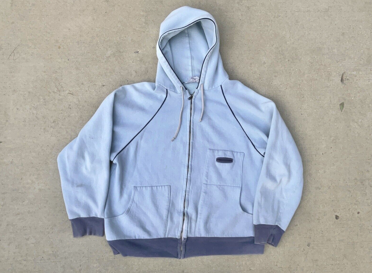 Vintage 70s 80s German Two-Tone Utility Zip Up Hoodie Boxy