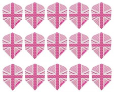 5 Sets Harrows Dimplex Standard Dart Flights - Ships Tracking - Pink Union Jack