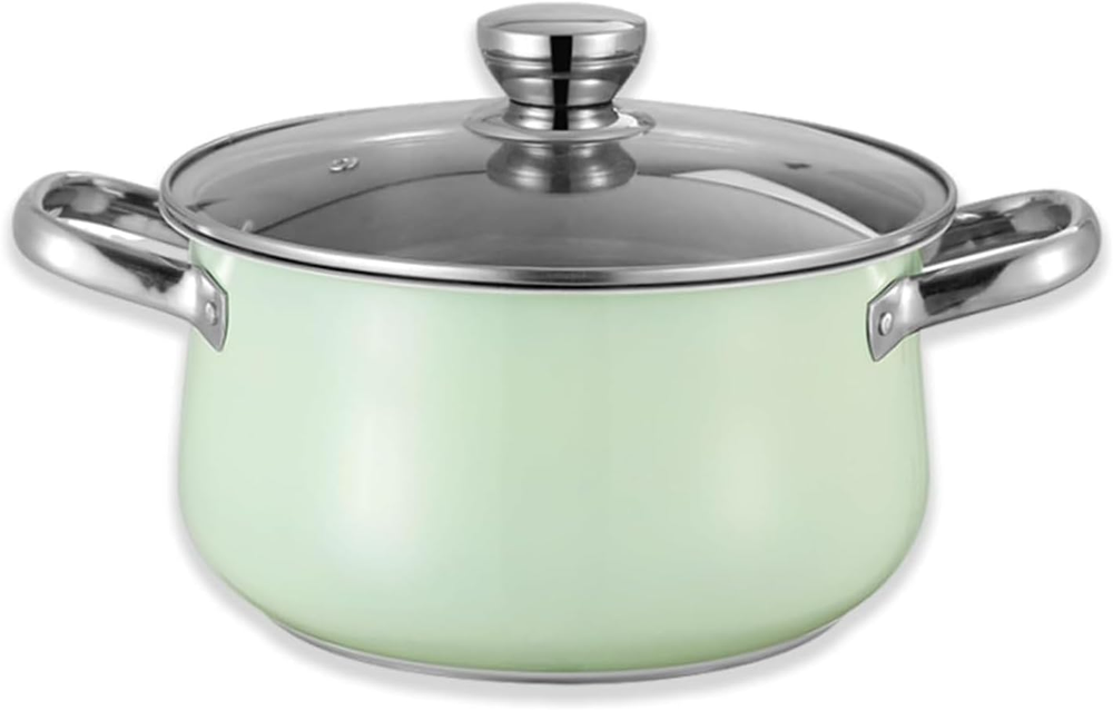 Cooking Pot with Lid, 6 Quart Stainless Steel Stock Pot with Dual Handle, Soup P