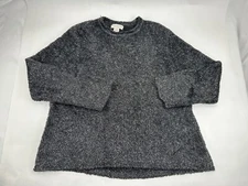 Evan-Picone Sweater Black Fuzzy Size X-Large