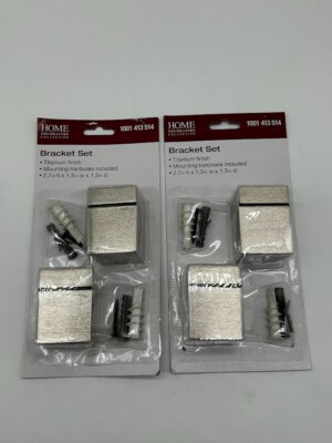 1.5 in. W x 2 in. H Titanium Cube Decorative Shelf Bracket 2 Packs of 2