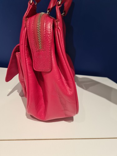 Red Leather Handbag with Silver Metal Turn Lock by Jasper Conran - Picture 7 of 24
