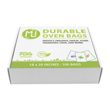 Oven Bags 100 Pack for Turkey Herb Garden Smell Proof 0.8MIL All-Purpose -18x20