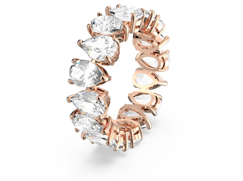 Swarovski 5586164 Anello Vittore Taglio Drop Bianco Placcato Oro Rosa - Foto 2 di 2