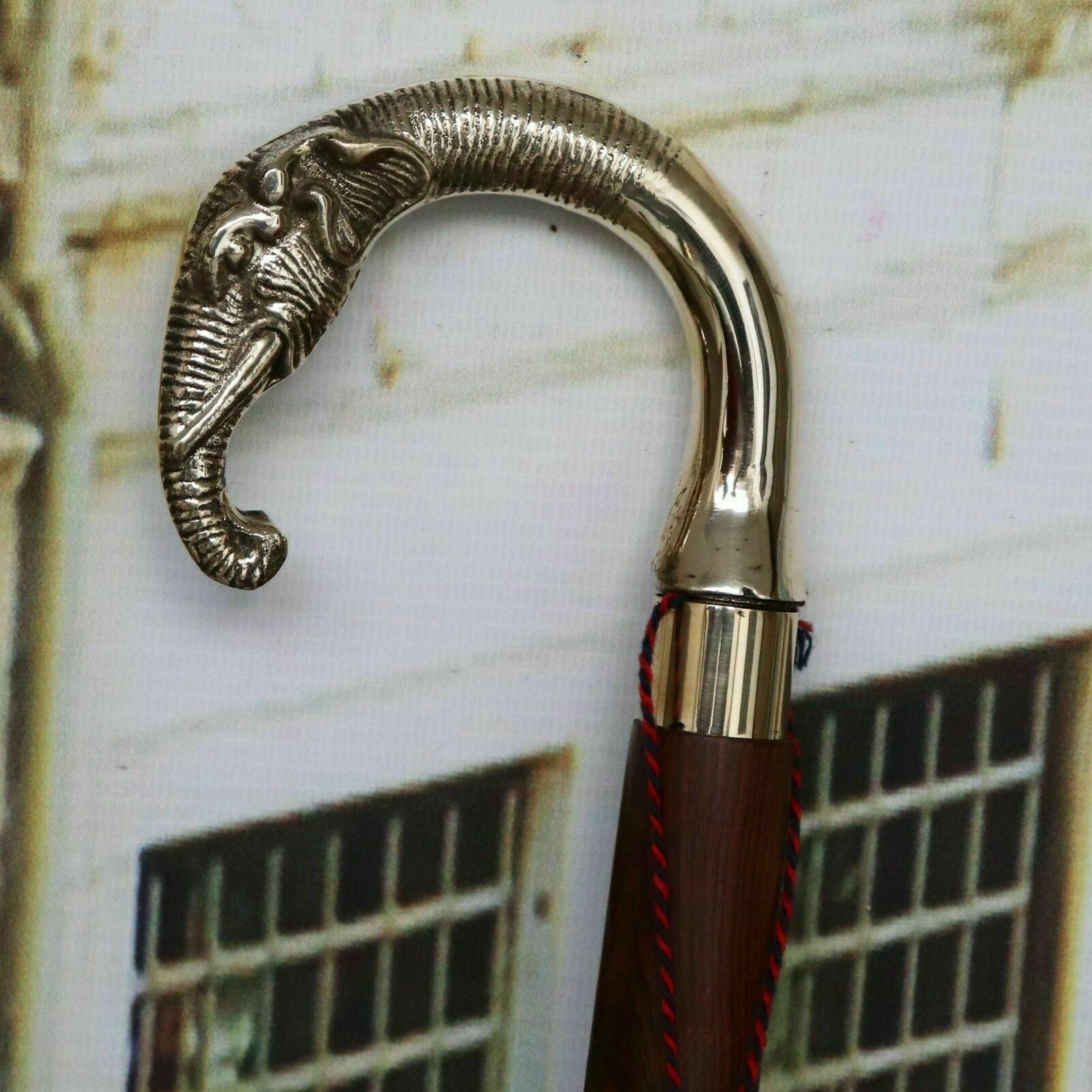 Solid Brass Elephant head Design Handle Vintage W… - image 2