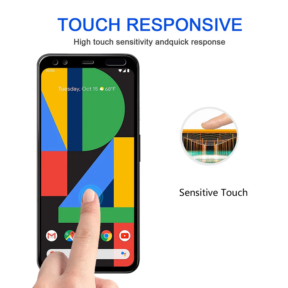 Paquete de 2 protectores de pantalla de vidrio templado para Google Pixel 4/Pixel 4XL 9H Foto 3 de 4