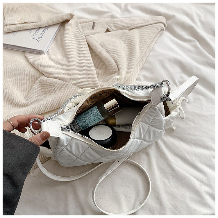 Unique Street Style Crossbody Bag With Butterfly Knot Detail And Chain