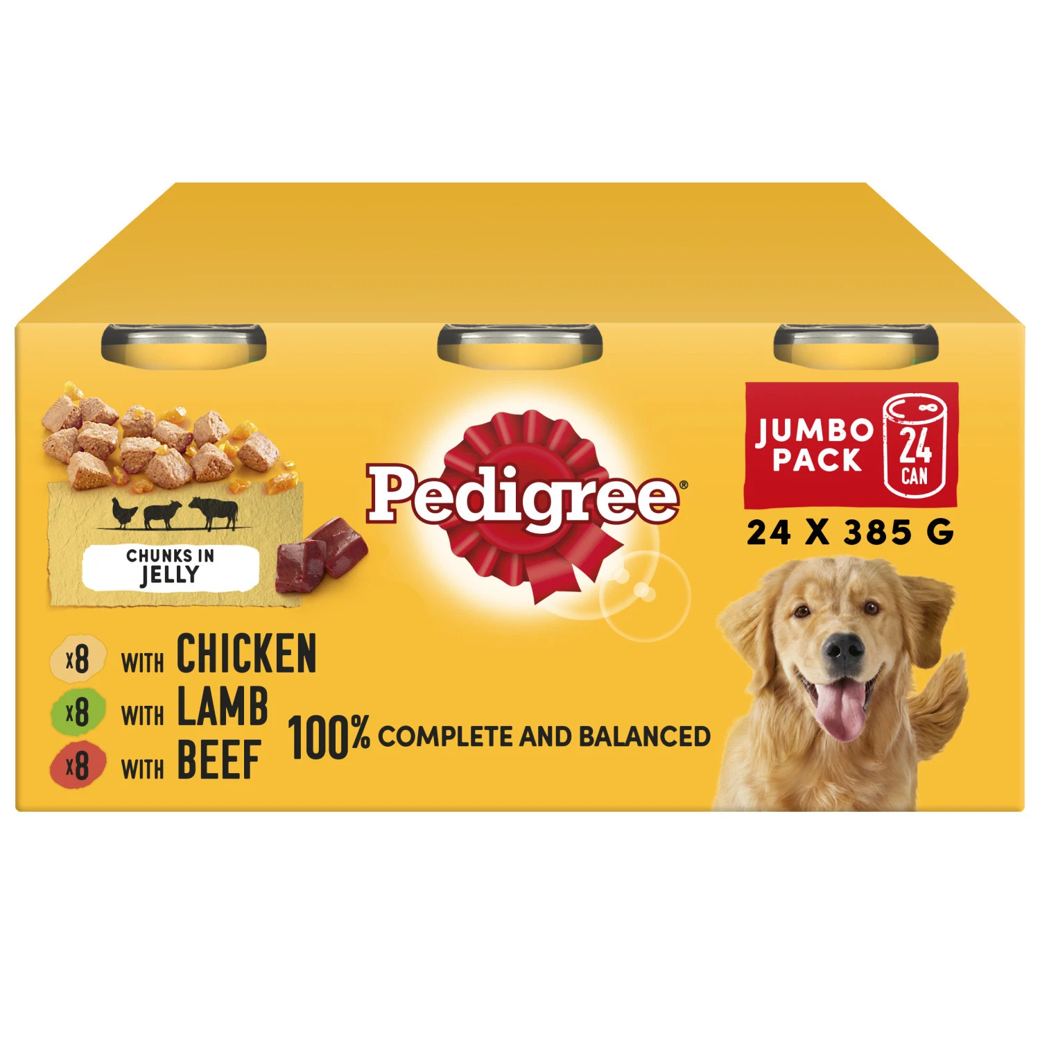 Pedigree Tins Mixed Jumbo In Jelly Adult Wet Dog Food - 24x385g
Opens in a new window or tab