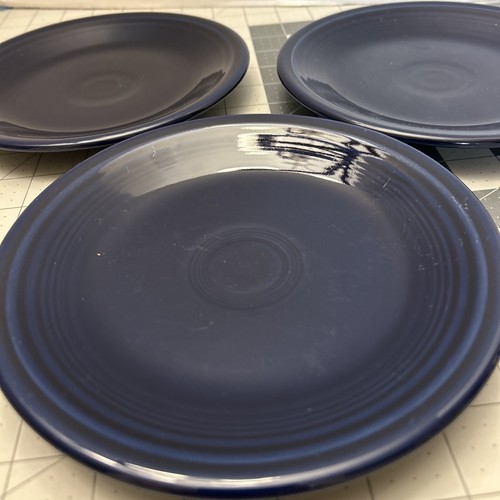 Fiestaware Fiesta Salad Dessert Plate Cobalt Blue 7 1/4" Set of 3 - Picture 2 of 10