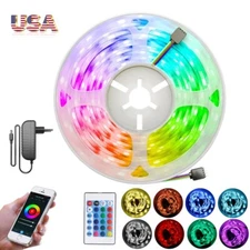 RGB LED Strip Lights 5050 LED Tape Lights Color Changing 16.4/32.8FT for Decor