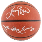 Larry Bird & Julius "Dr. J." Erving Authentic Signed Wilson Basketball BAS Wit