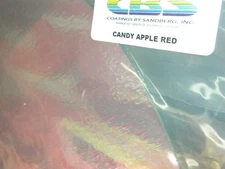 Dichroic Glass:CBS 90COE Candy Apple Red on Flat Clear 3" Sq