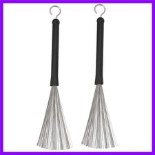 Jiayouy 1 Pair Drum Wire Brushes Sticks Percussion Retractable Brush...