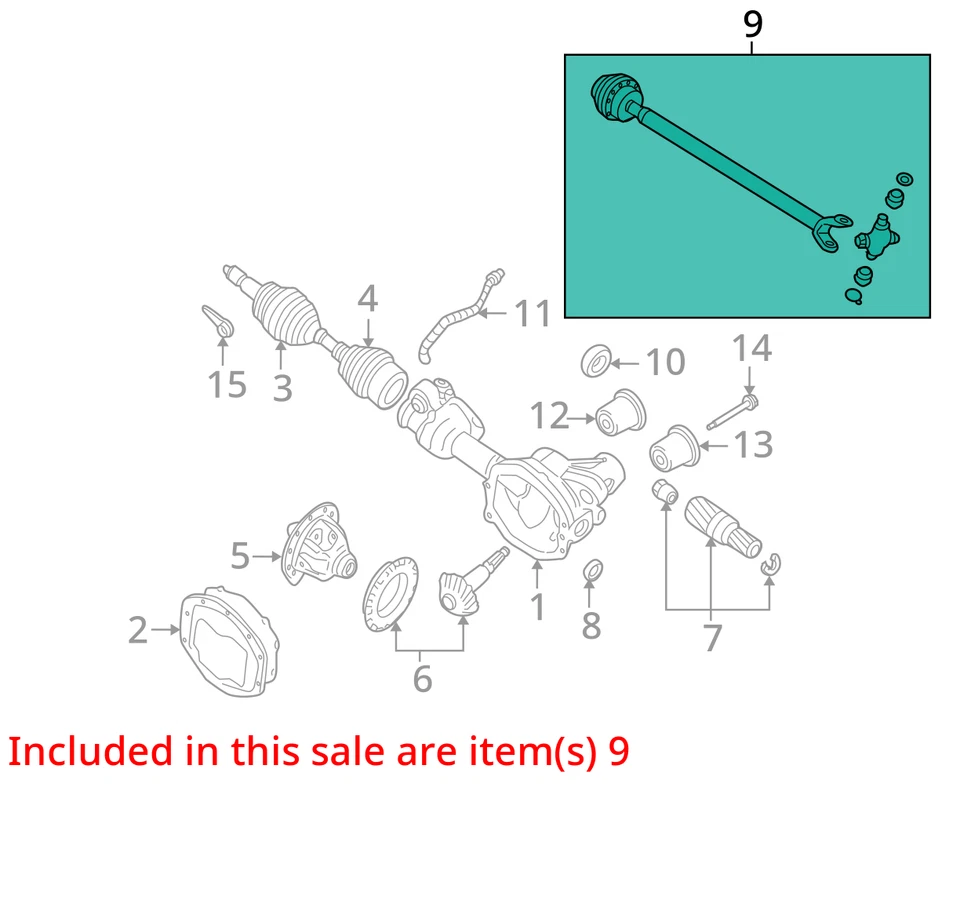 Árbol de transmisión delantero Ford Explorer 2002-2005 OEM FPZO9 Foto 2 de 3
