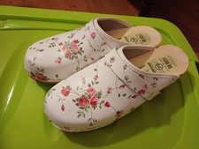 Gr. 39 Clogs Holzschuh aus Holland weiß mit Blumen NEU