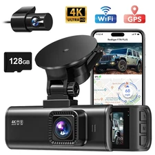 REDTIGER F7NP 128GB SD Card Dash Cam 4K Front and Rear Dash Camera for Cars Free