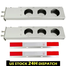 30" Straight Spring Loaded Mud Flap Hangers w/ 4" Light Cutouts For Semi Trucks