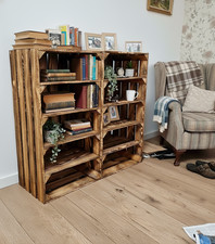 Rustic Wooden Crate Shelves Storage Unit Bookcase Display Shelf Handmade