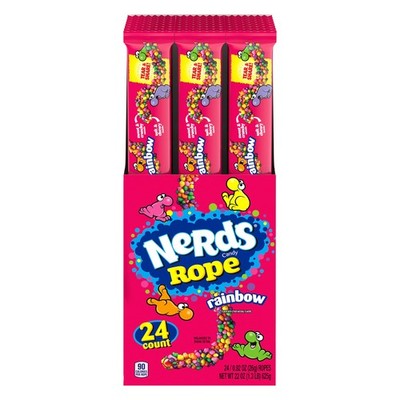 Nerds Rope Candy, Rainbow, 0.92 Ounce (Pack of 24) 24 Count, Pink